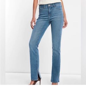 NWT House of Harlow 1960 Super High Rise Straight Jeans Split Hem sz 30 US 10